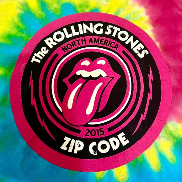 Rolling Stones North America 2015 Zip Code Tour Tie Dye TShirt Short Sleeve Sz M - Picture 3 of 5